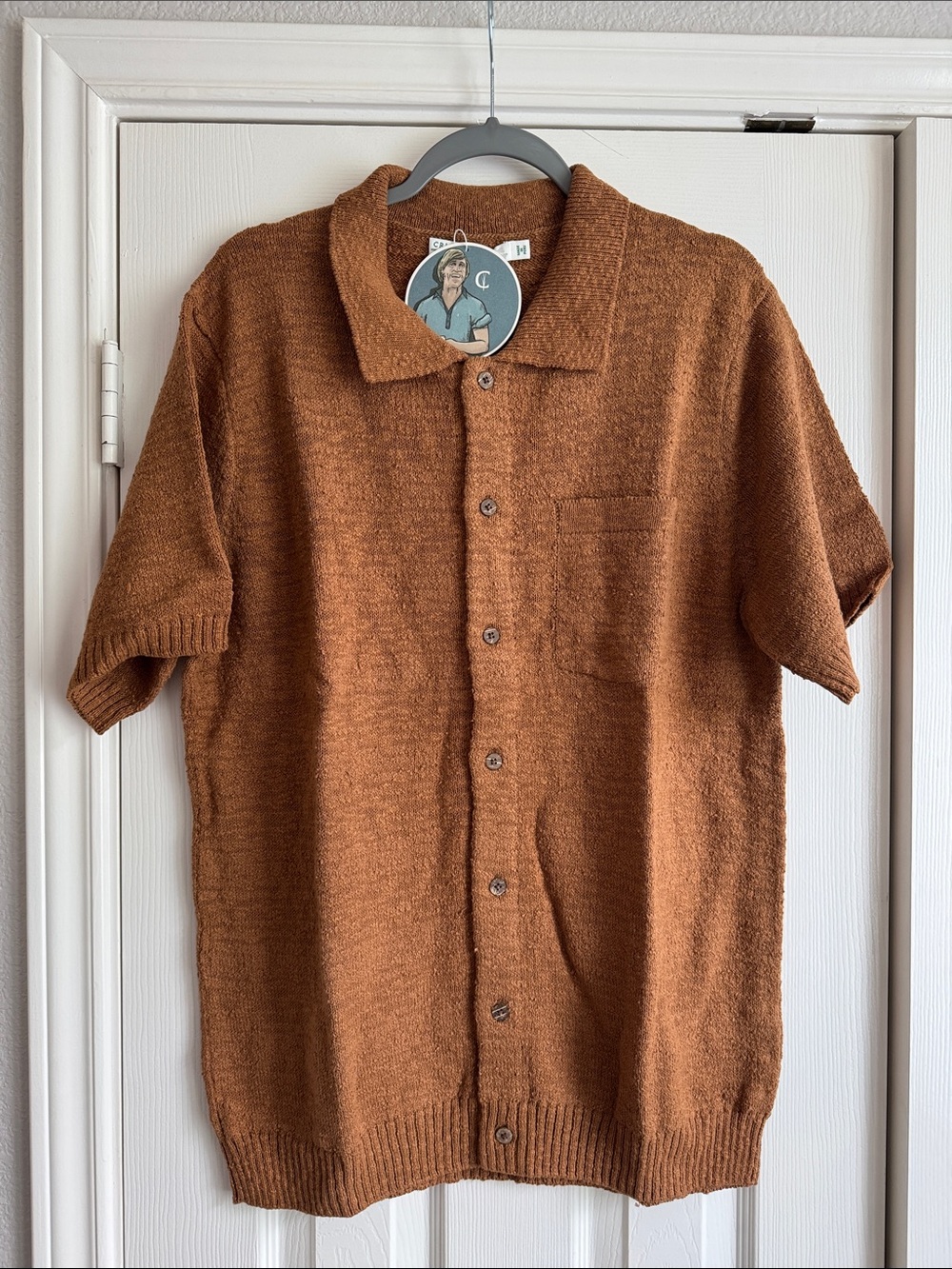 Criquet Rust Brown Short-Sleeve Knit Shirt
